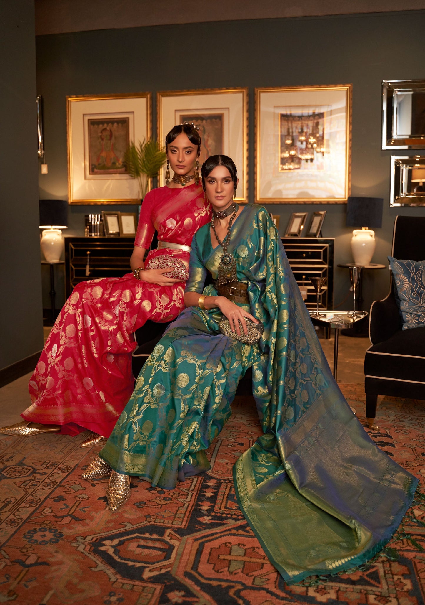 Red Kairos Silk Handloom Saree