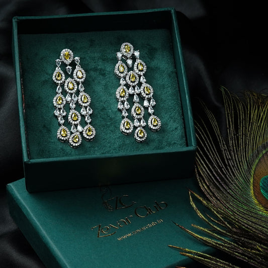 Nisha Yellow Diamond Danglers