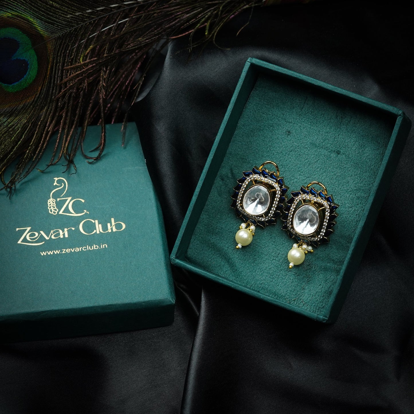 Veda Pearl Drop Polki Earrings