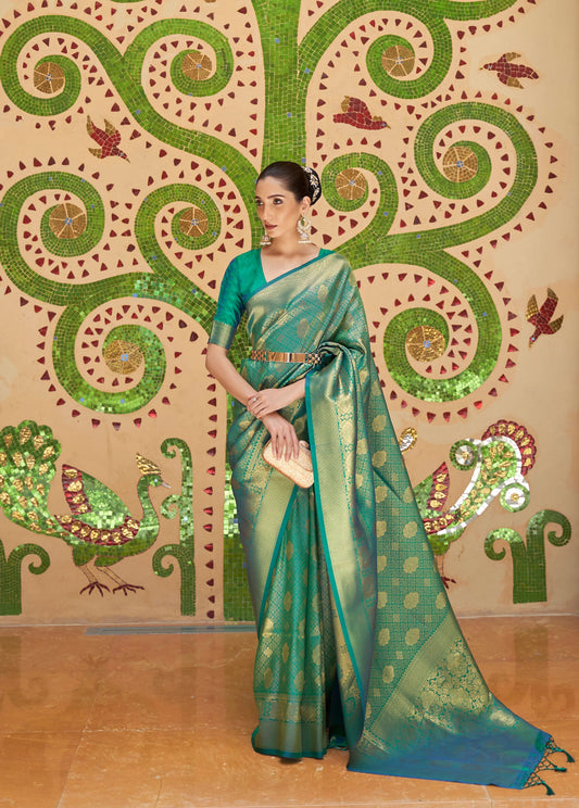Green Kinkhab Silk Handloom Saree