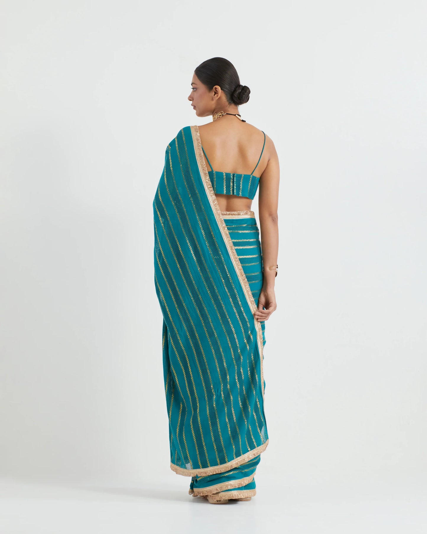 Raina Blue Jhilmil Saree