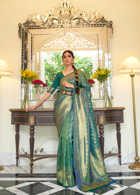 Green Kaabha Silk Handloom Saree