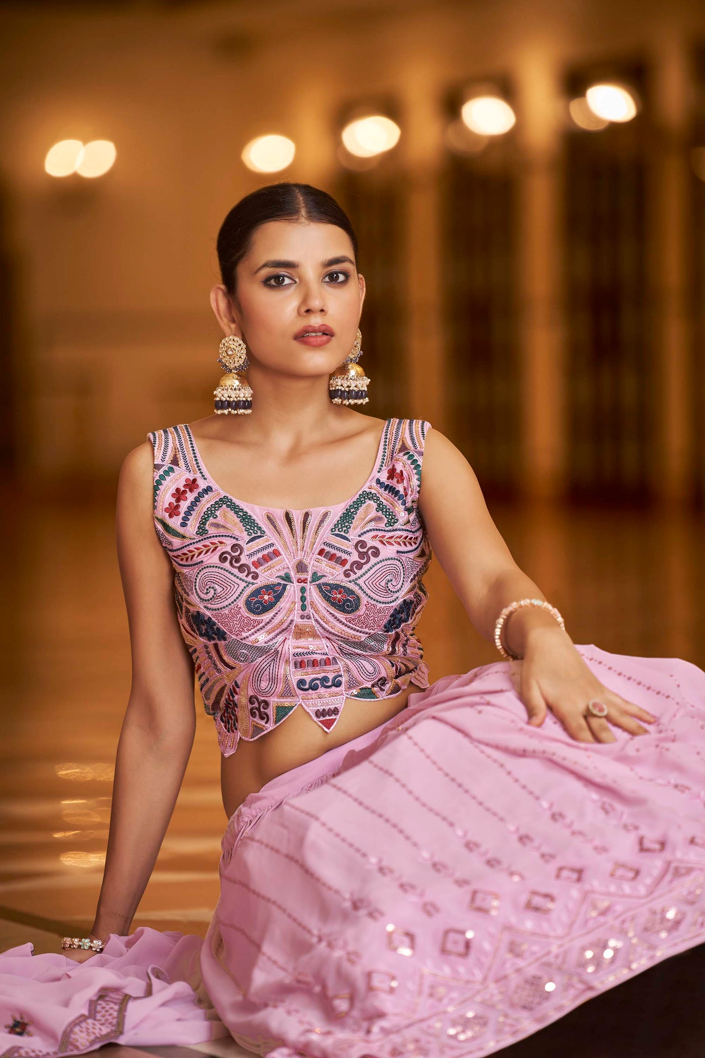Lovely Dusty Pink Trendy Lehenga for Engagement