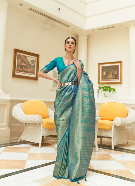 Green Kishika Silk Sequins Saree