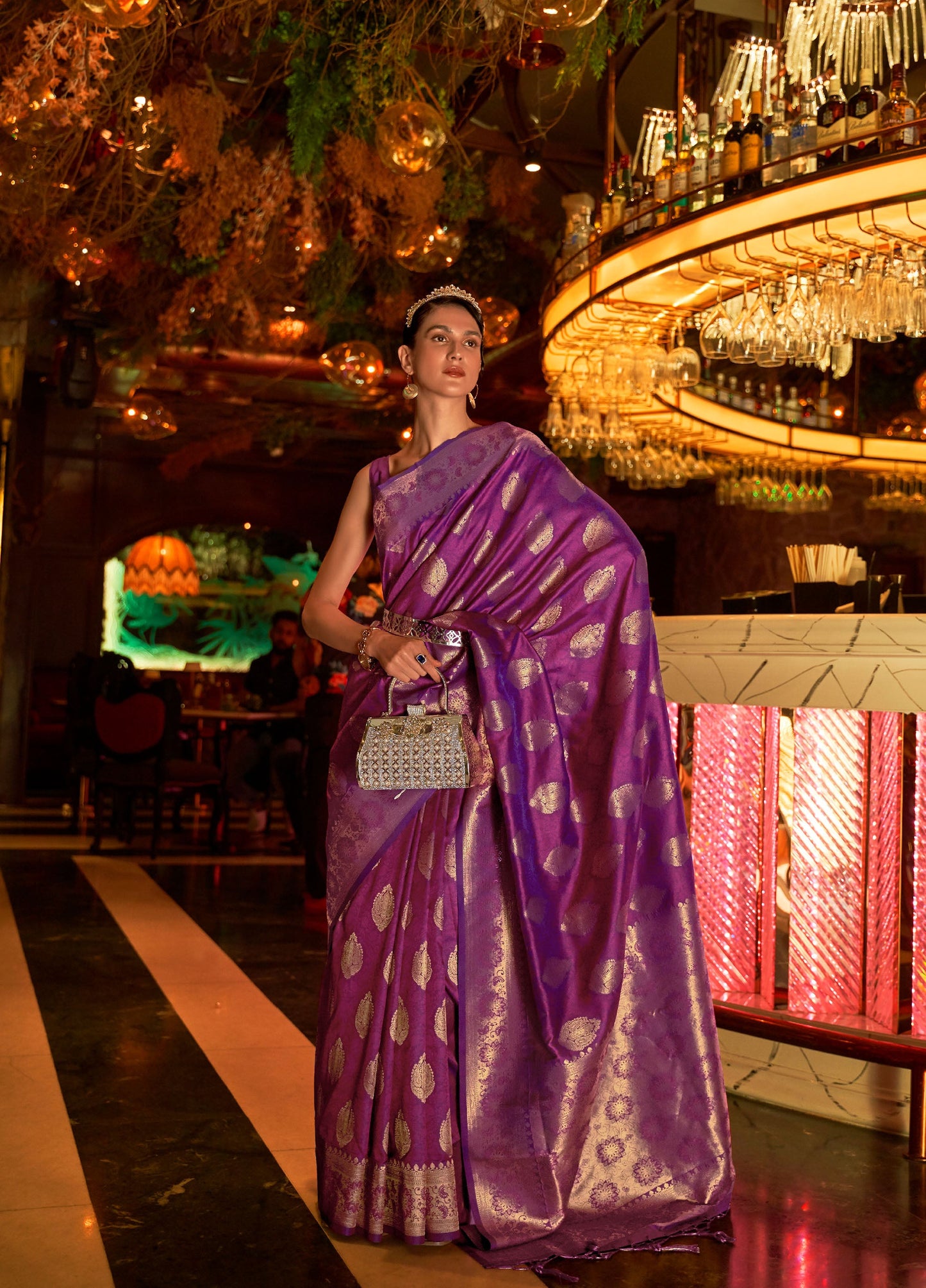 Purple Kihaarika Silk Handloom Saree
