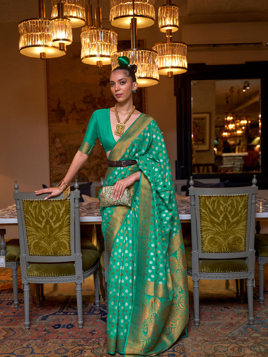 Green Kloset Silk Pure khadi Zari woven saree