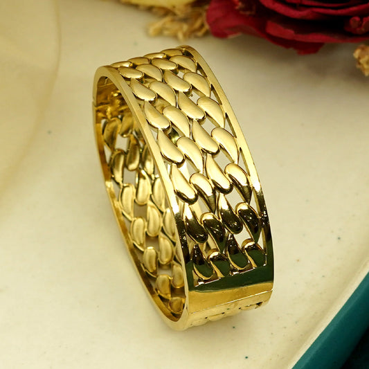 Zevar Club Gold Tone Stainless Steel Link Design Waterproof Bracelet for Women