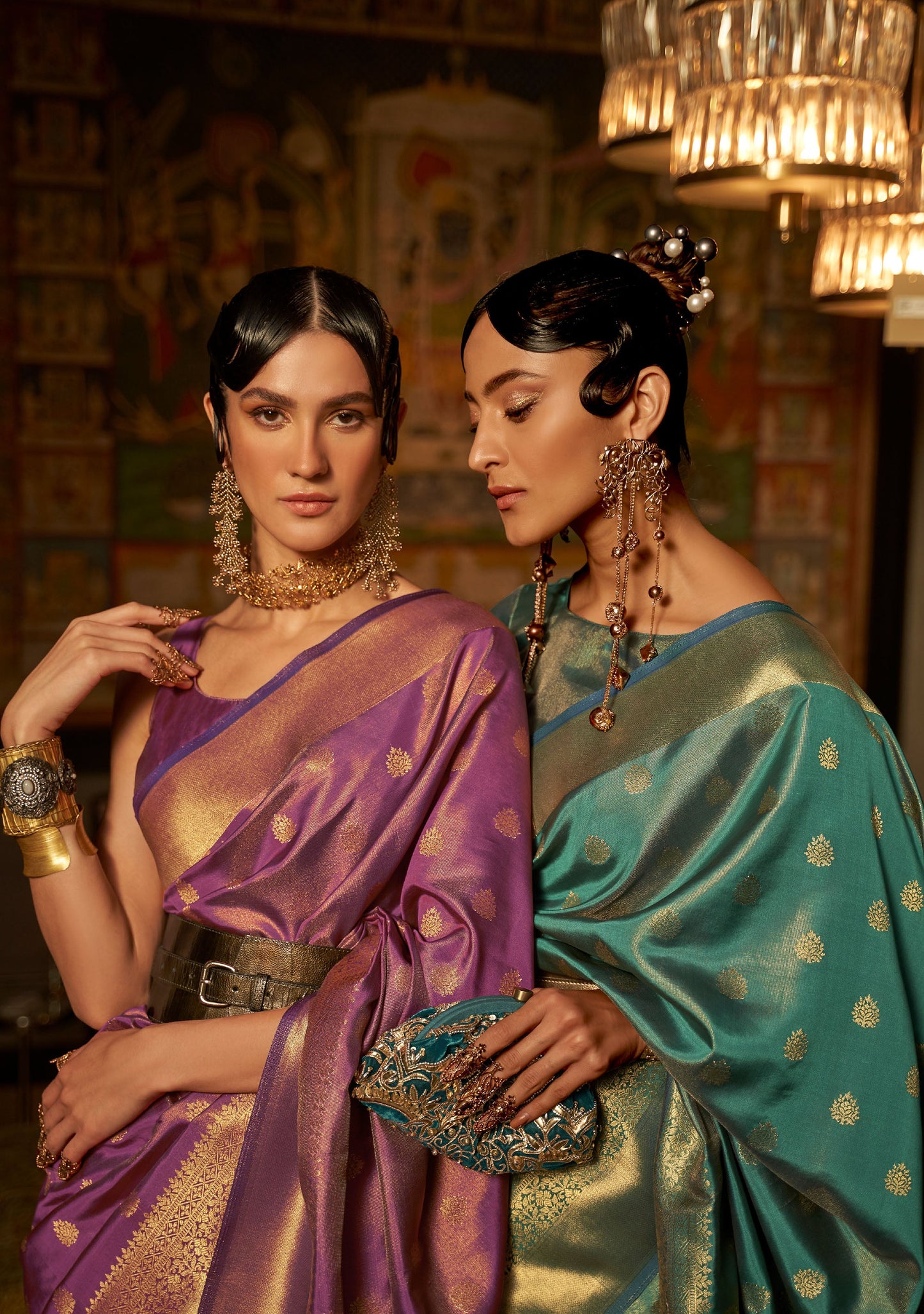 Teal Green Karnaaz Silk Zari Woven Saree