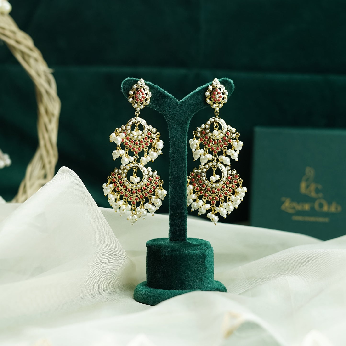 Ombre Rust Akira Polki Earrings