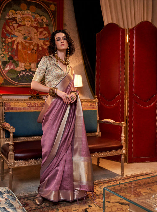 Purple Knoorie Moss chiffon Seasons saree