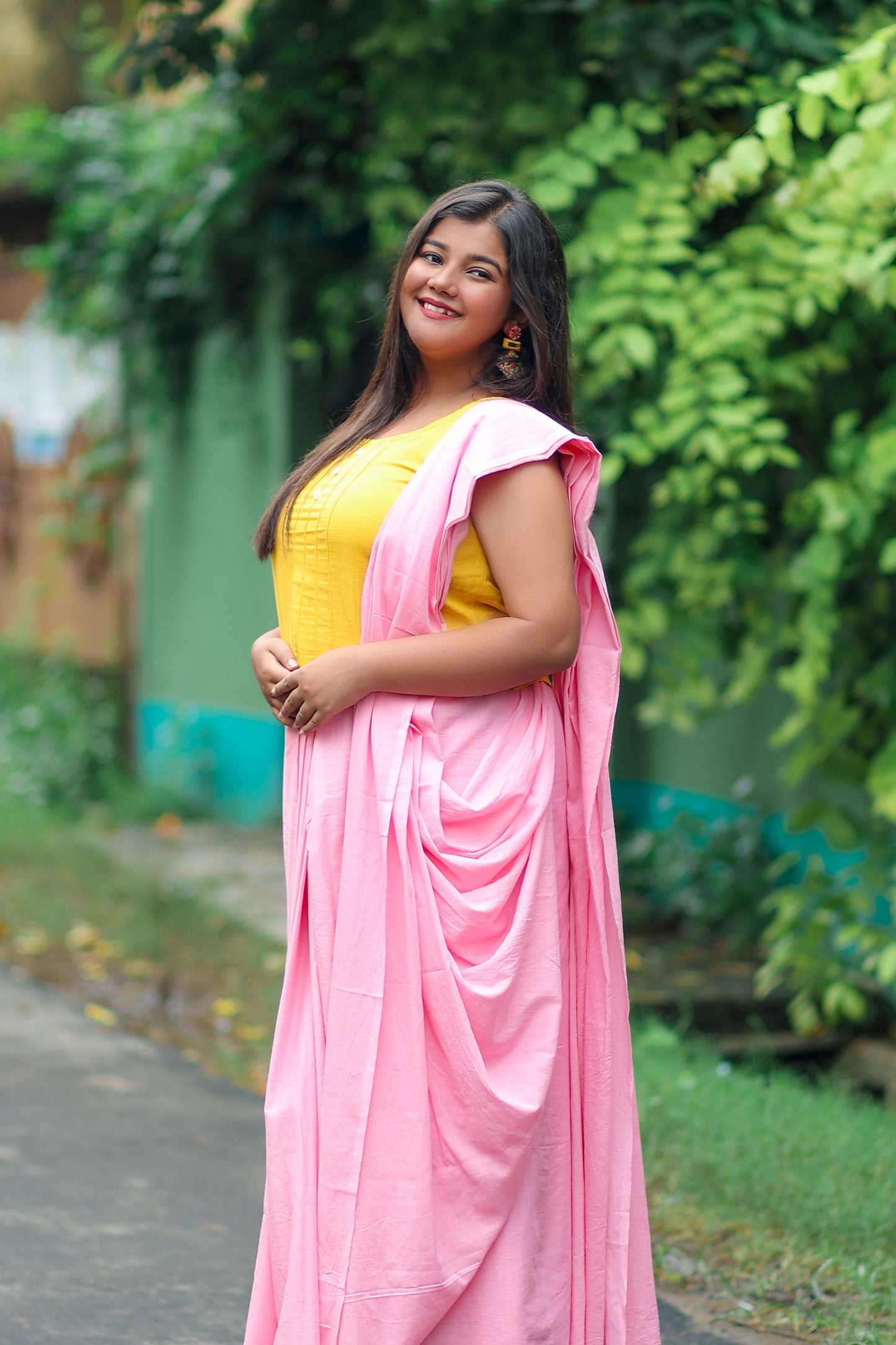 Dusty Pink Natural Dyed Mul mul Cotton Saree