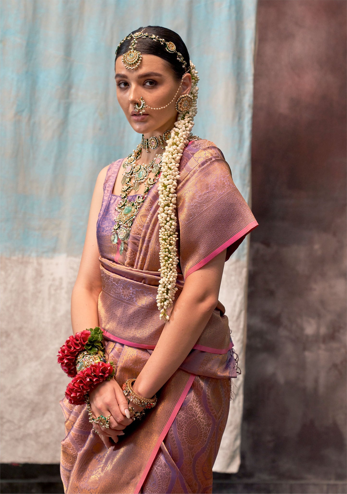Lavender Kaala Savoy Handloom Silk Saree