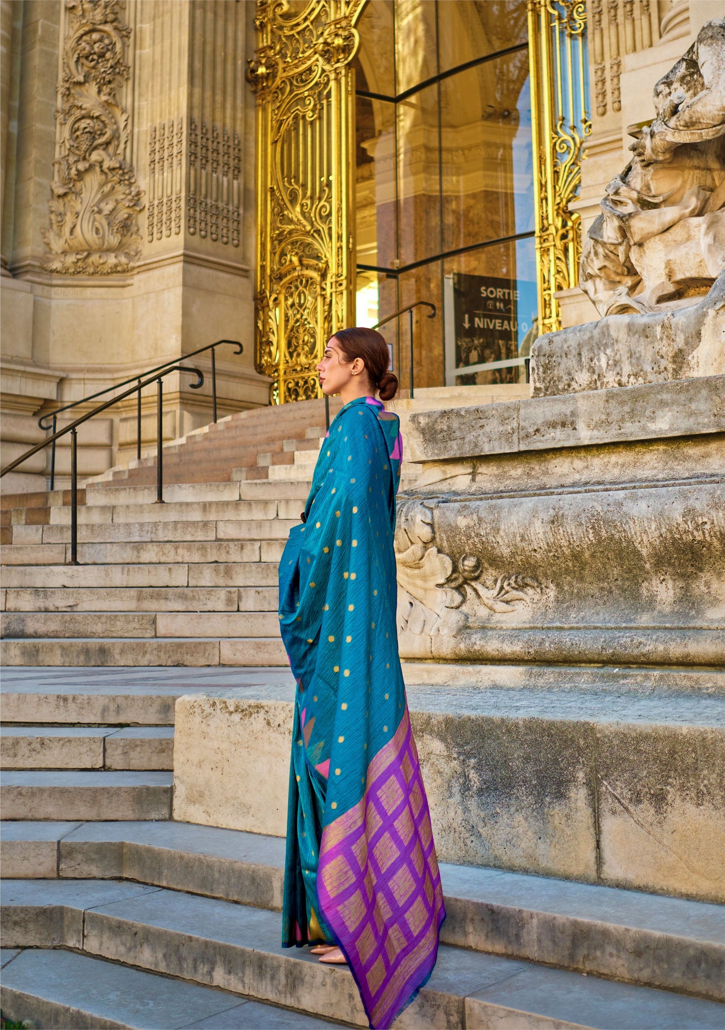 Royal Blue Khwaab Handloom Khadi Silk Saree