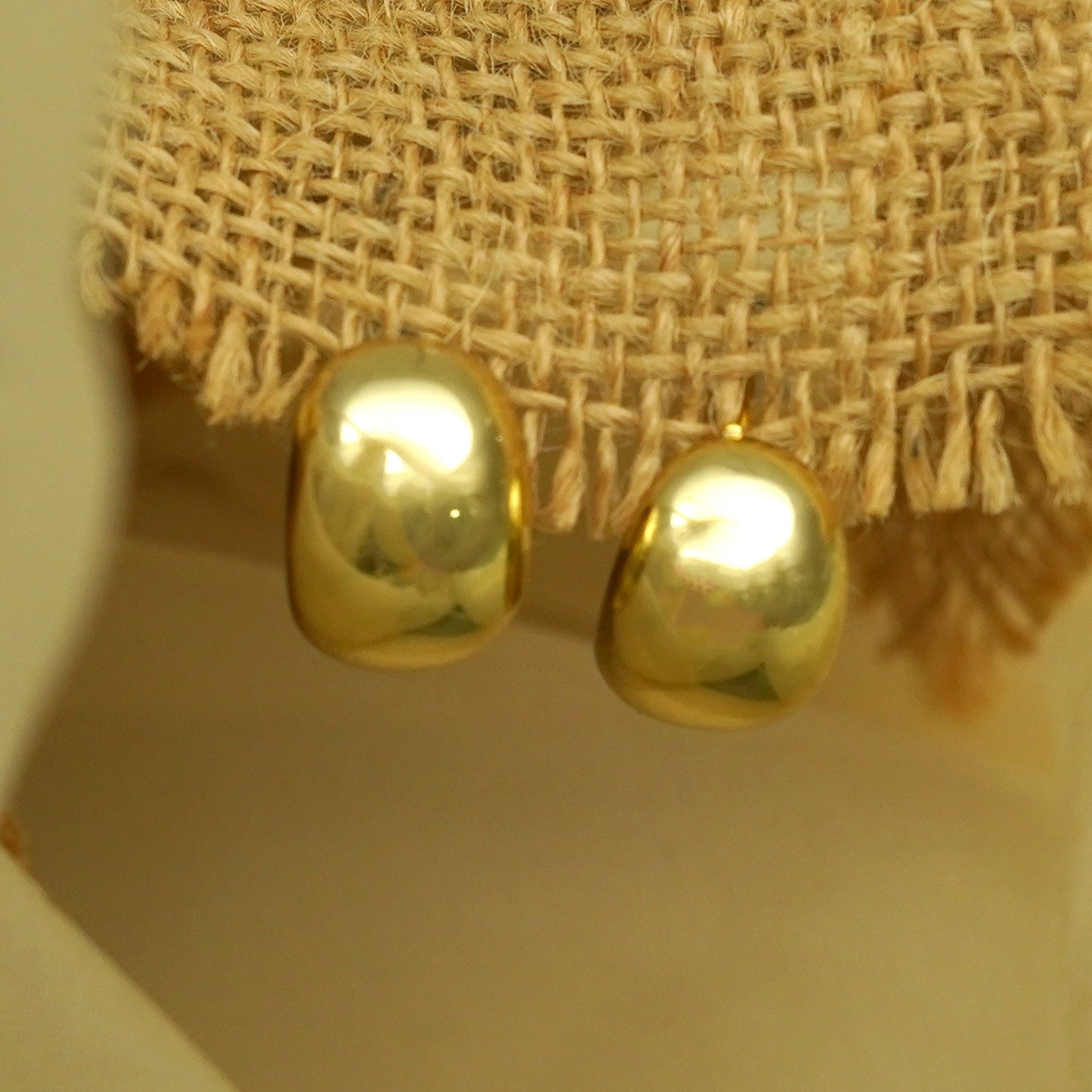 Zevar Club Bold Gold Tone Stainless Steel Tarnish Free Waterproof Chunky Half-Hoop Earrings for Women