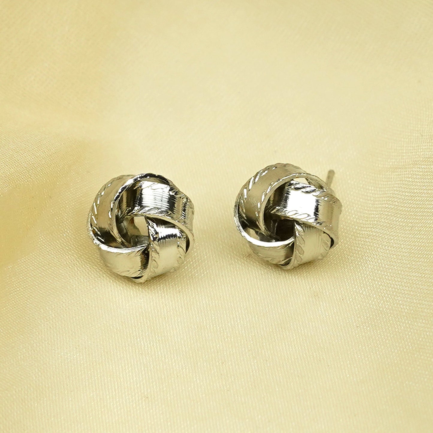Zevar Club Gold Tone Twisted Knot Stud Earrings for Women