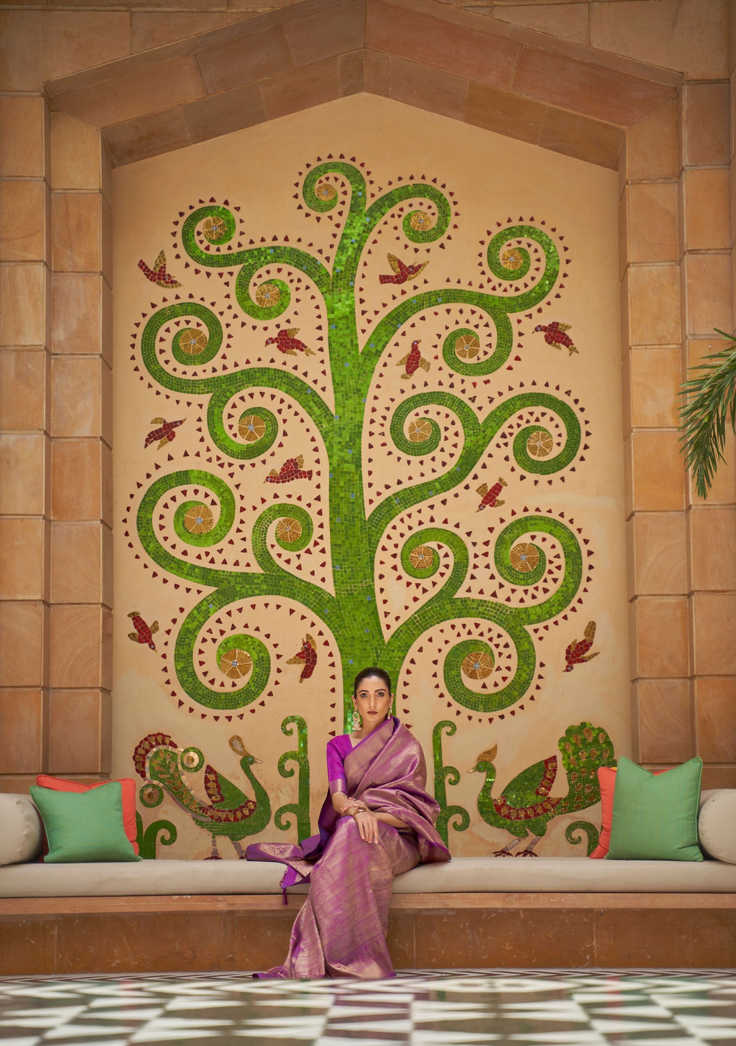 Purple Kinkhab Silk Handloom Saree