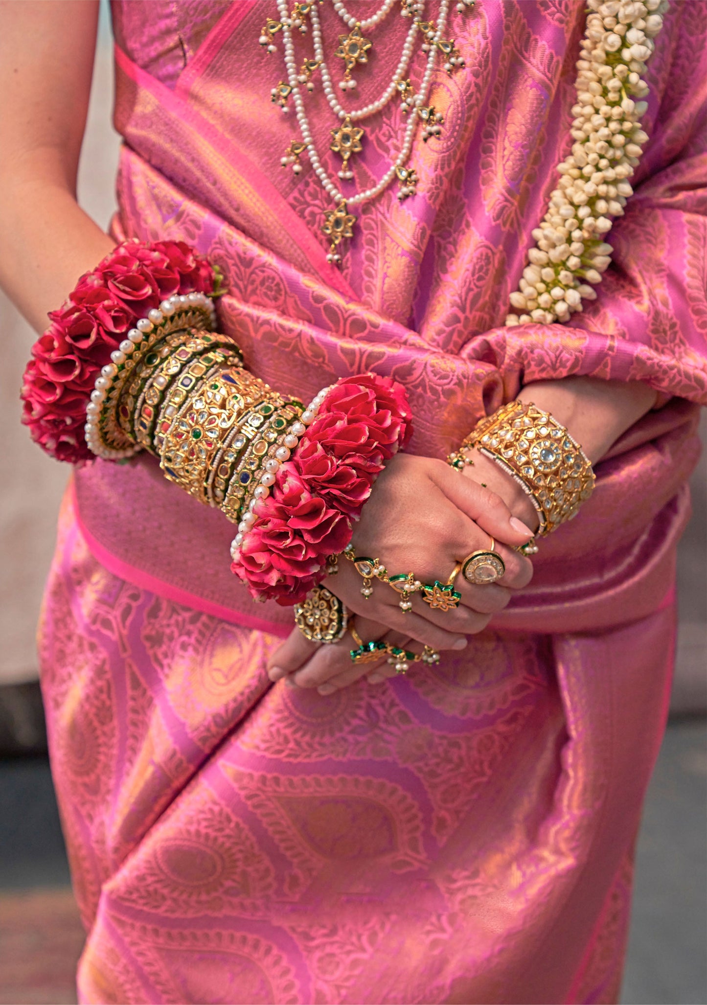 Pink Kaala Savoy Handloom Silk Saree