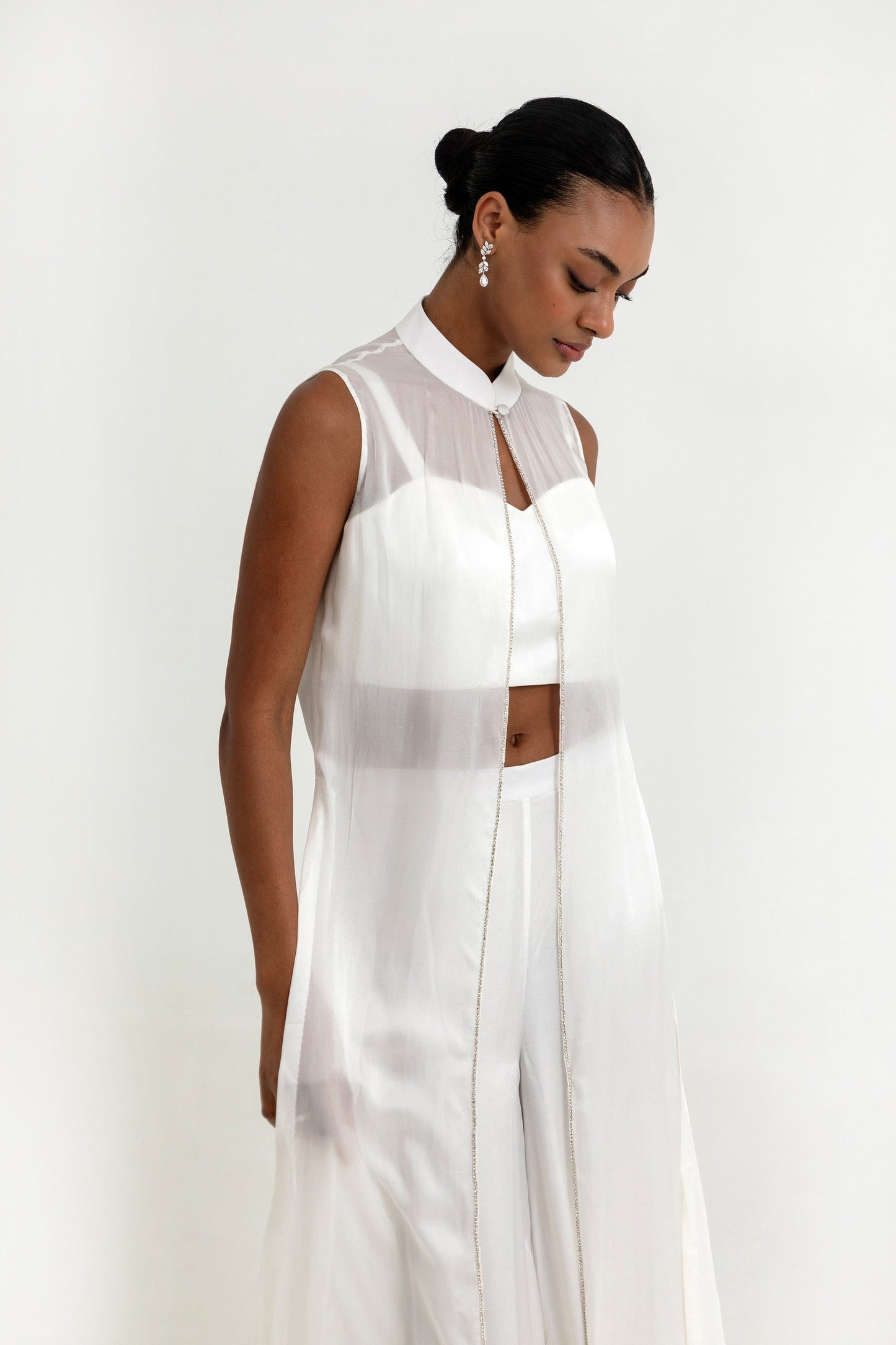 Sterling Luna White Co-ord Set with Cape