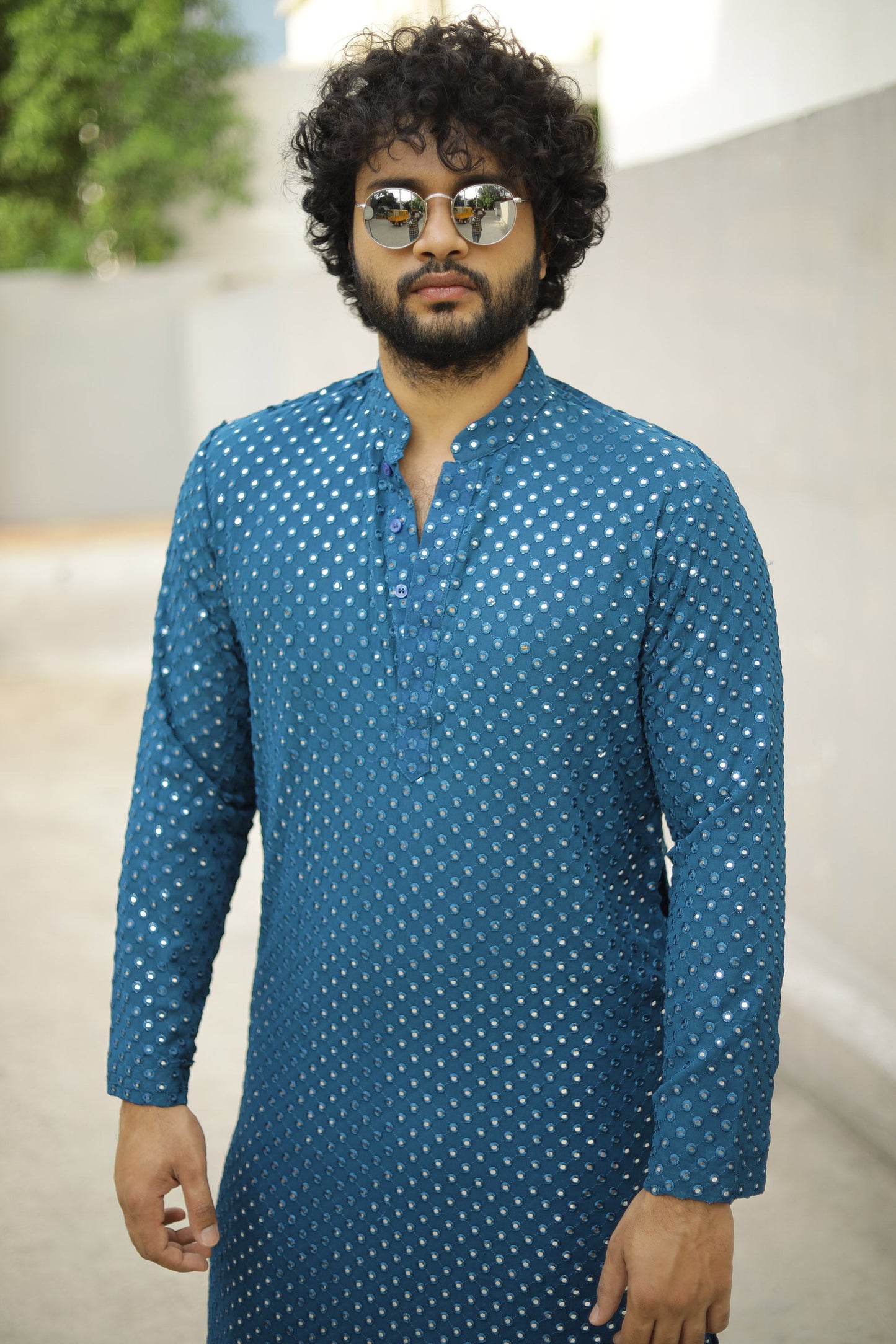 DJ Tillu Kurta set Teal Blue Georgette Intricate Embroidered Festive