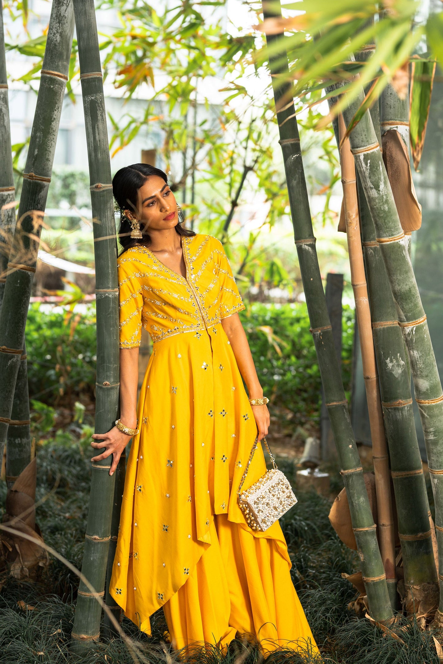 Yellow Rabya sharara set