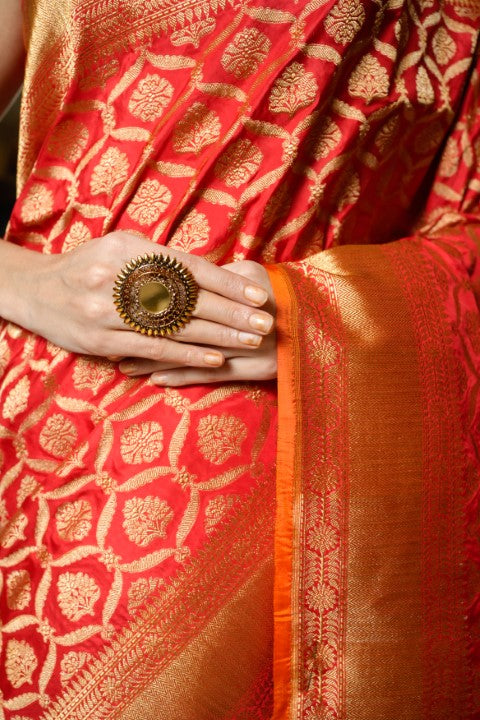 Red Katan Pure Silk Saree
