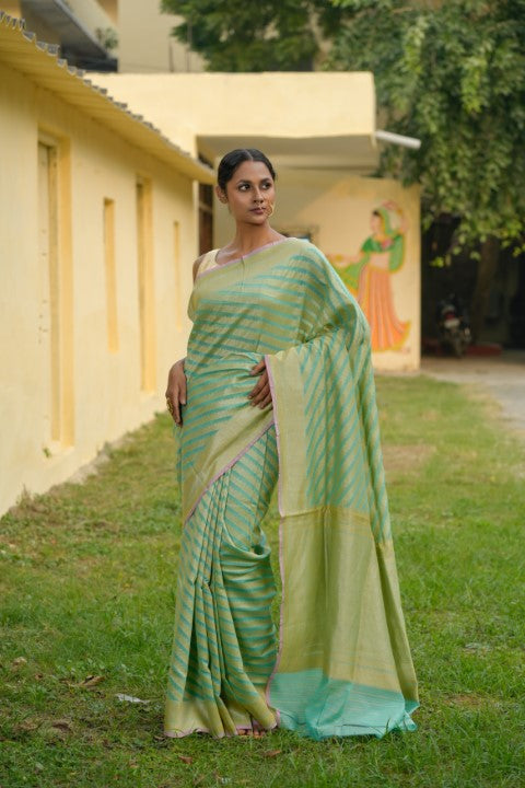 Mint Katan Pure Silk Saree