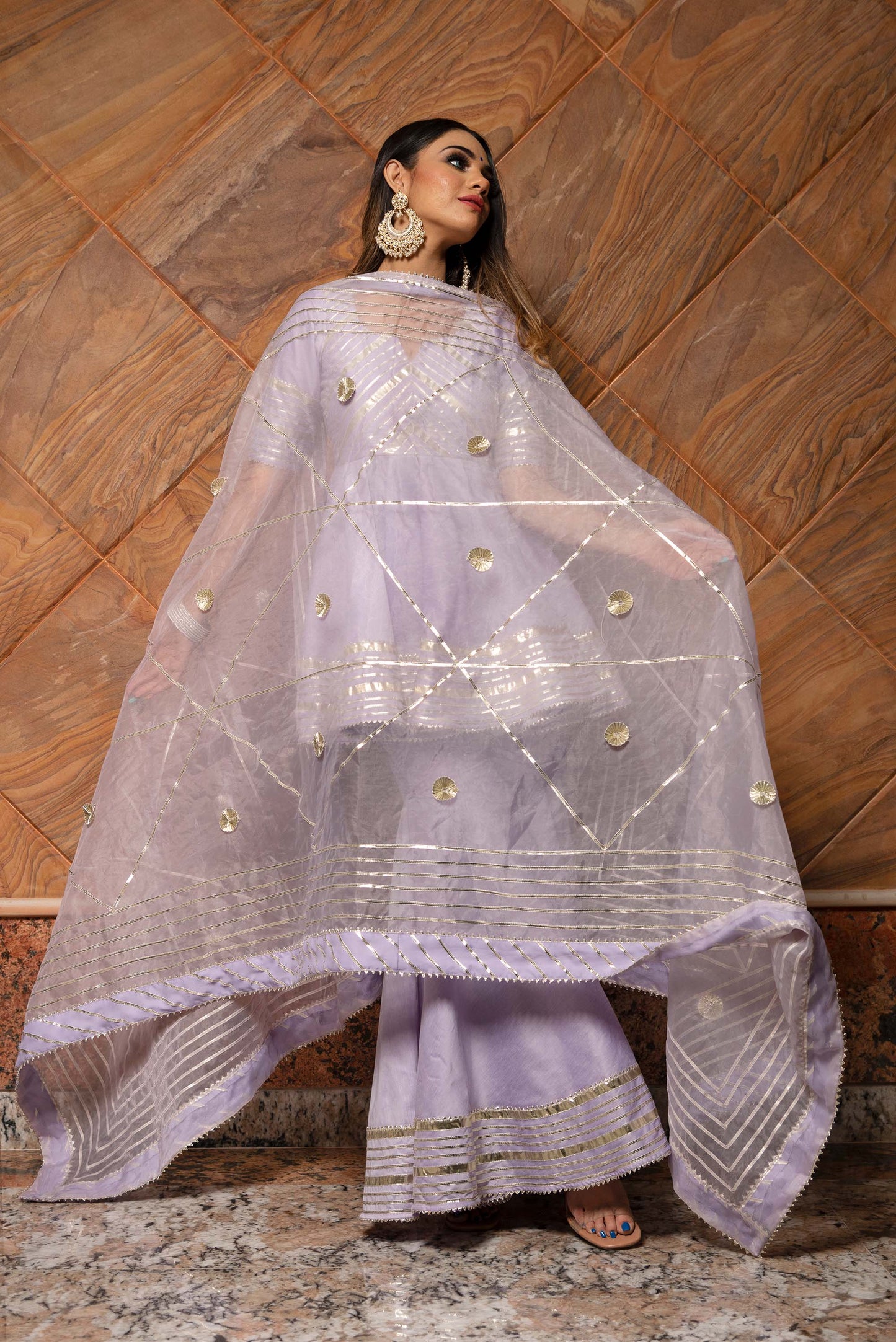Ganguar Ibadat Lilac Sharara Set