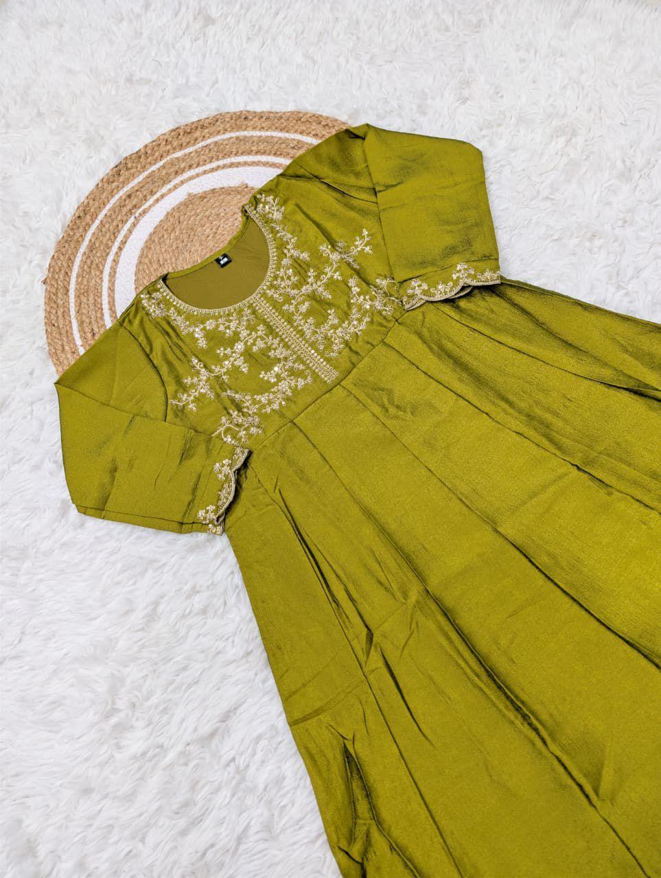 Women Silk Embroidered Kurta Set