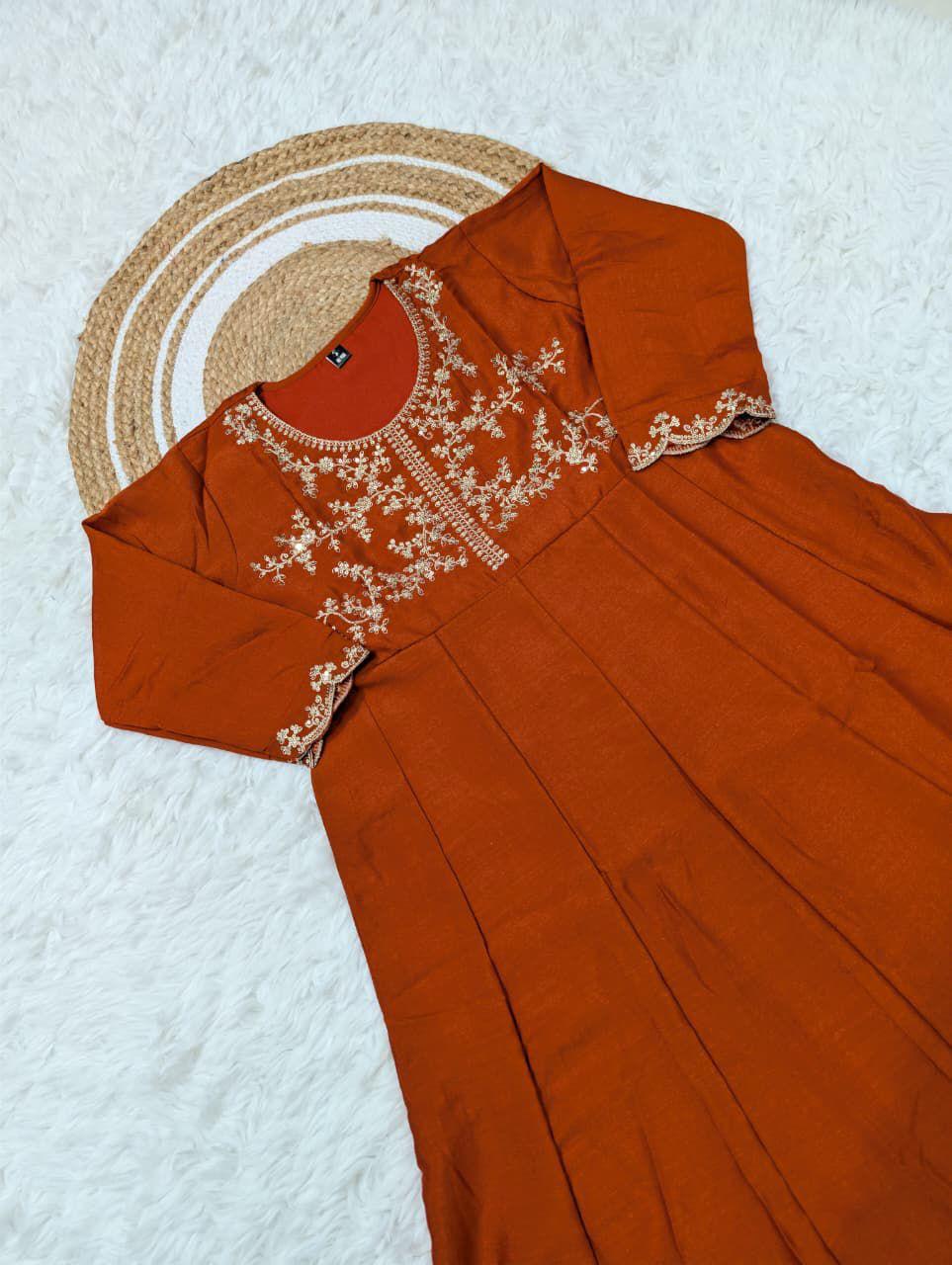 Women Silk Embroidered Kurta Set