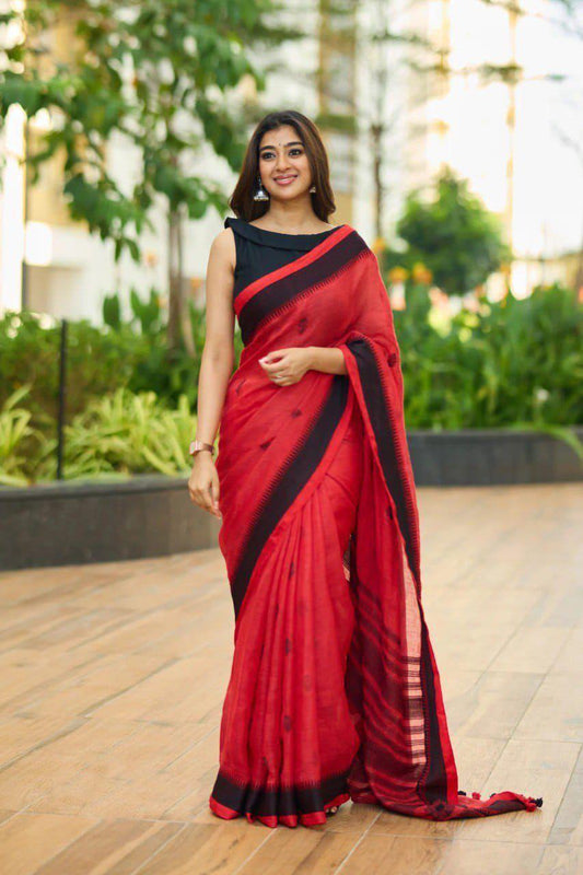 Jacquard Border Cotton Saree