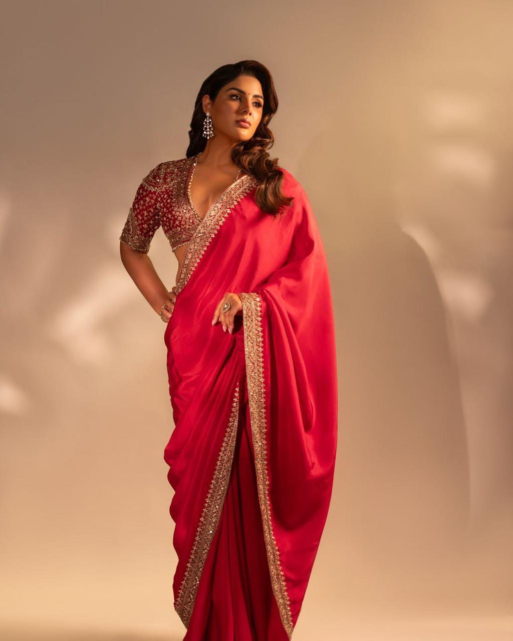 FESTIVE SPECIAL RED COLOR SEQUINS SAREE COLLECTION…
