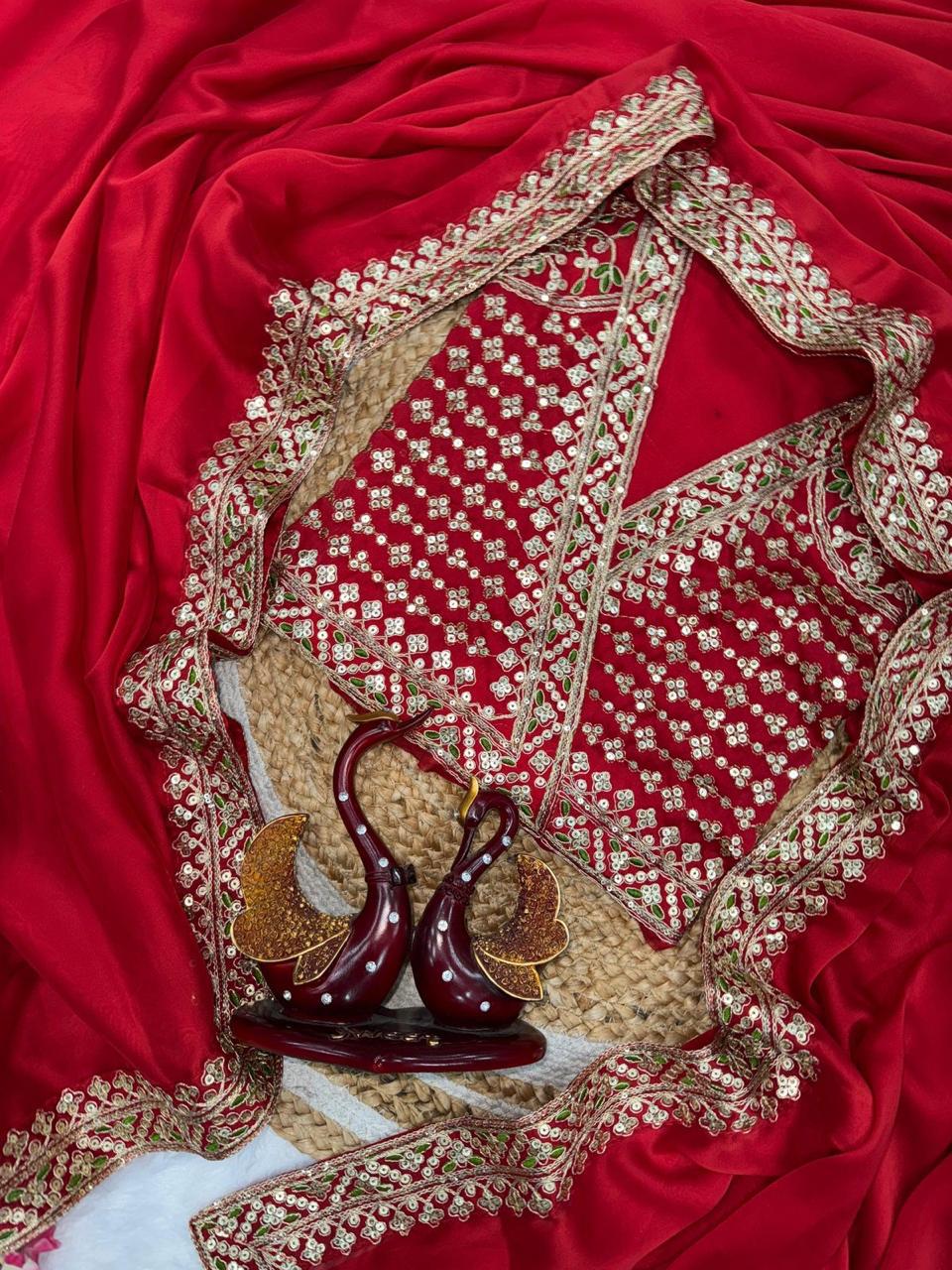 FESTIVE SPECIAL RED COLOR SEQUINS SAREE COLLECTION…