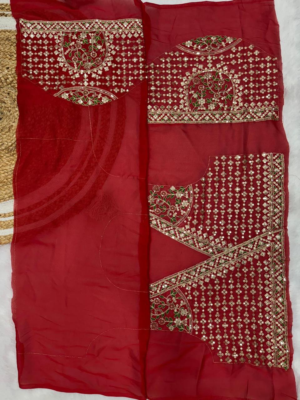 FESTIVE SPECIAL RED COLOR SEQUINS SAREE COLLECTION…