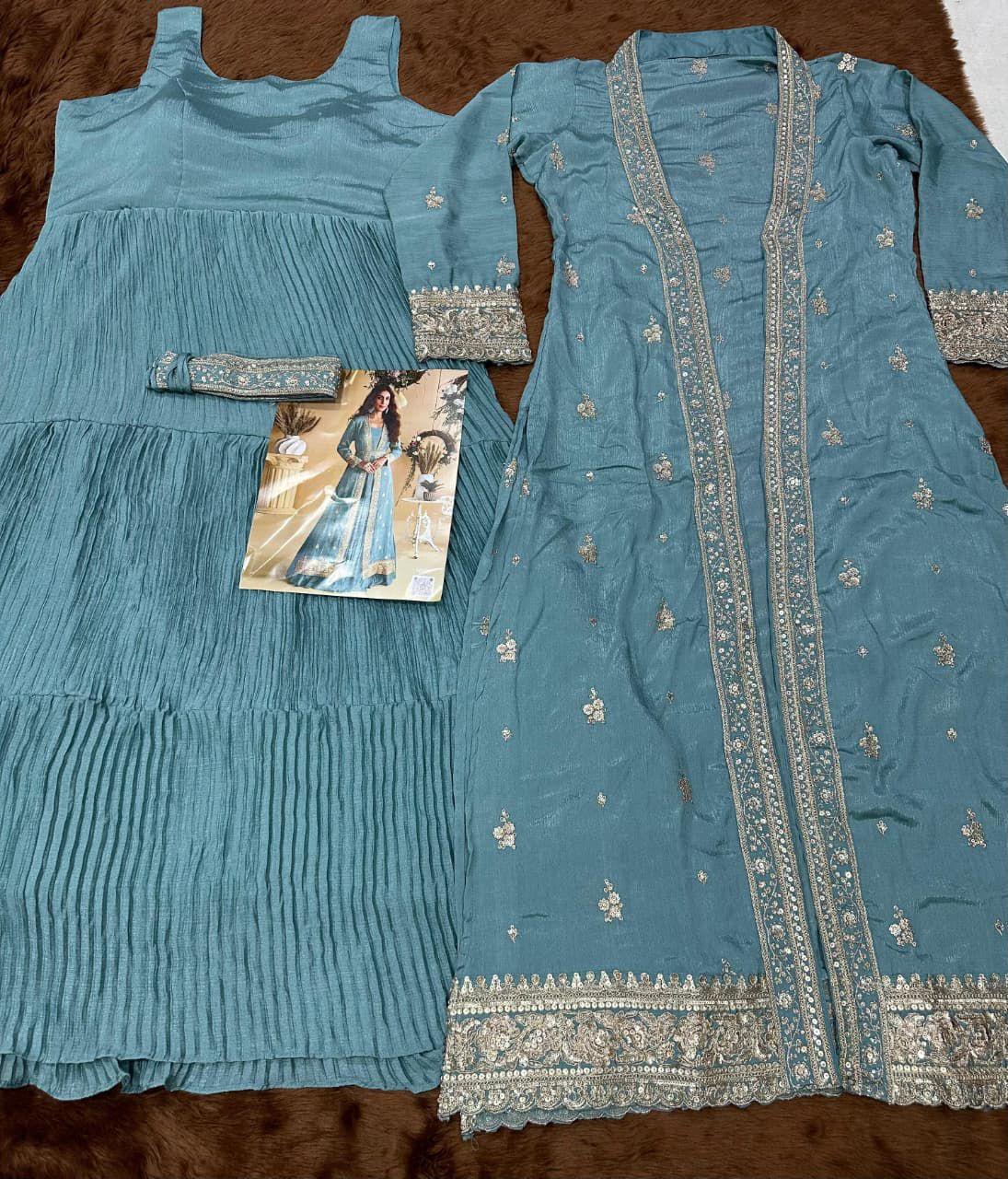 Heavy chinon Two piece set with belt