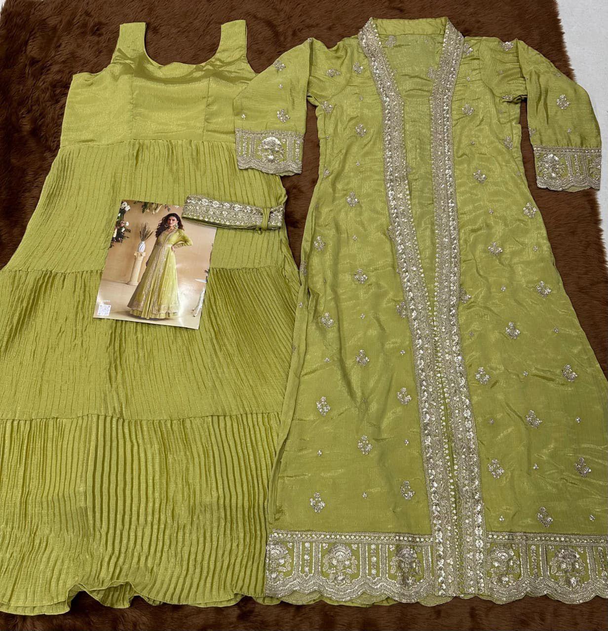 Heavy chinon Two piece set with belt