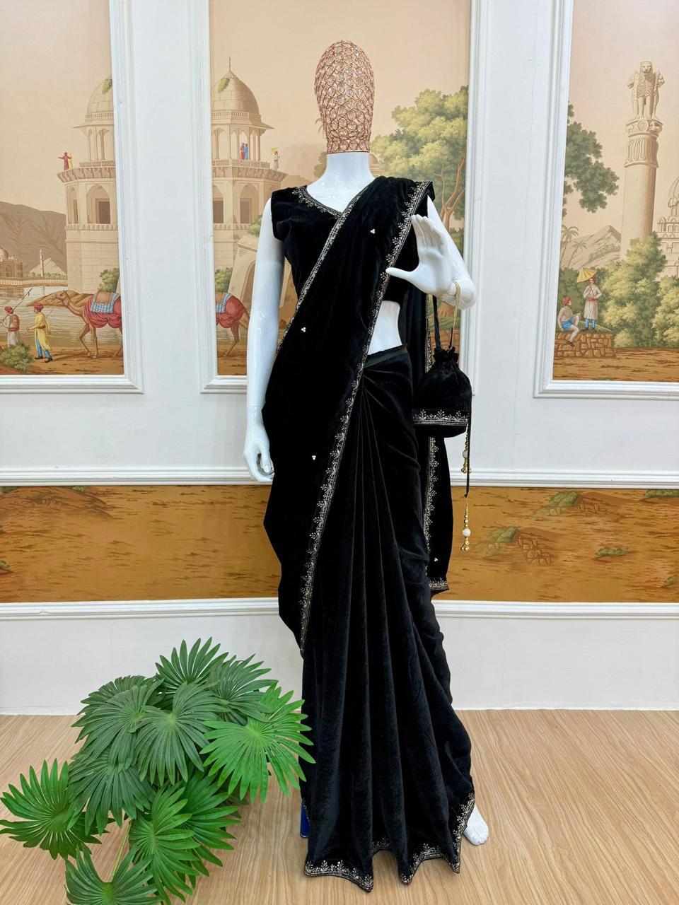 Velvet Wedding Season Saree