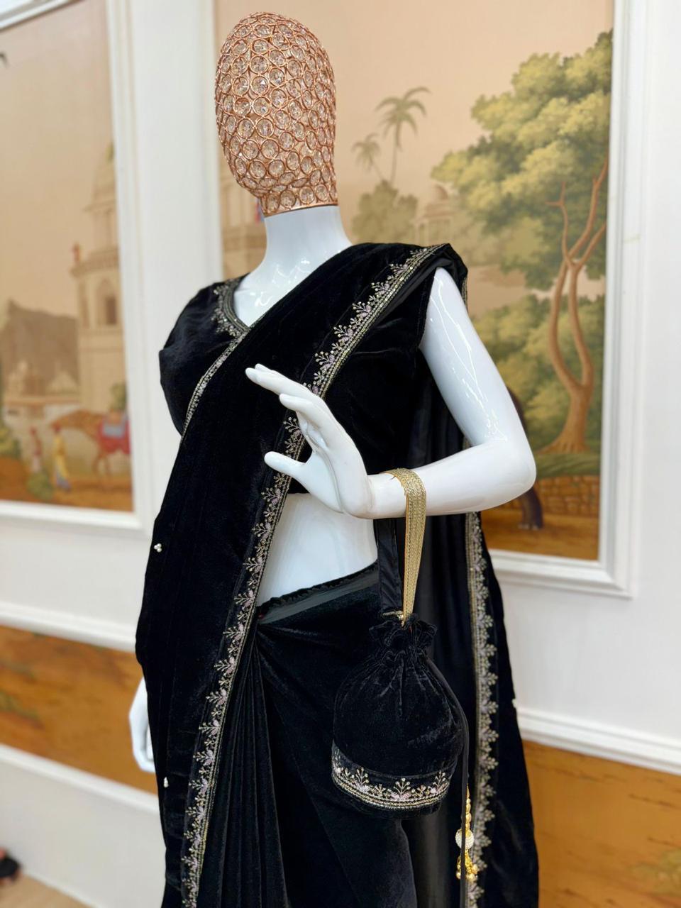 Velvet Wedding Season Saree