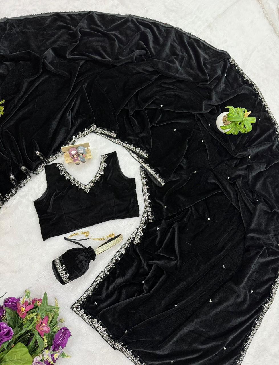 Velvet Wedding Season Saree