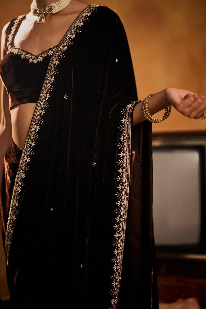 Velvet Wedding Season Saree