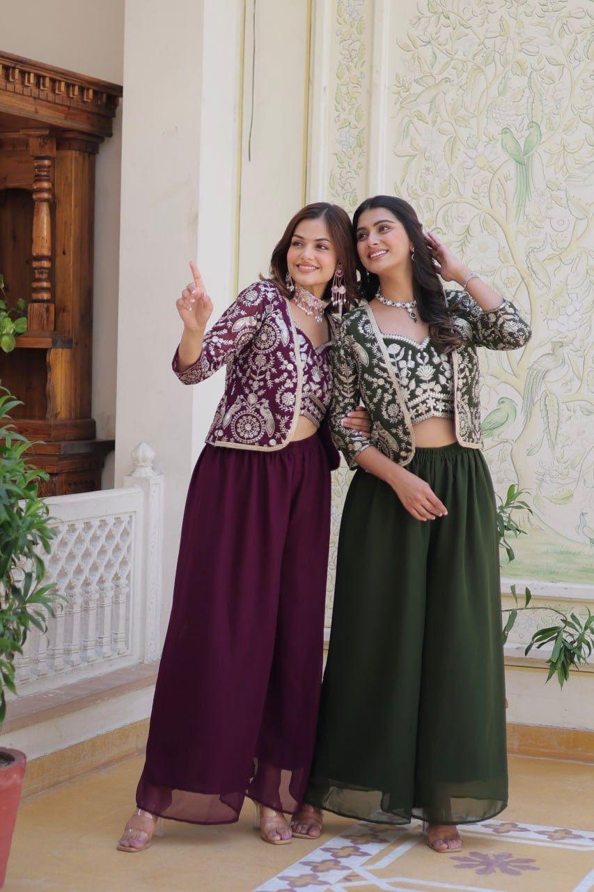 Palazzo with choli and koti