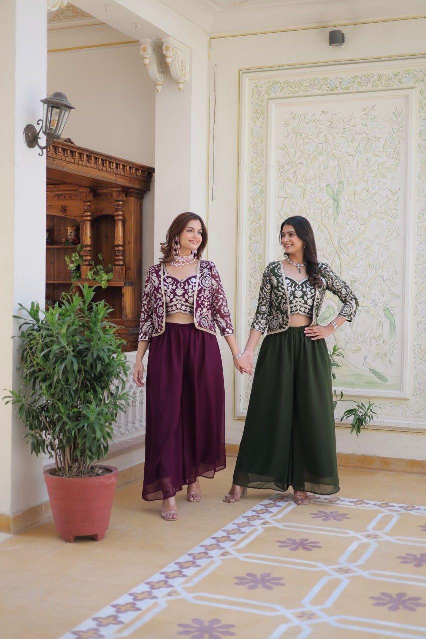 Palazzo with choli and koti