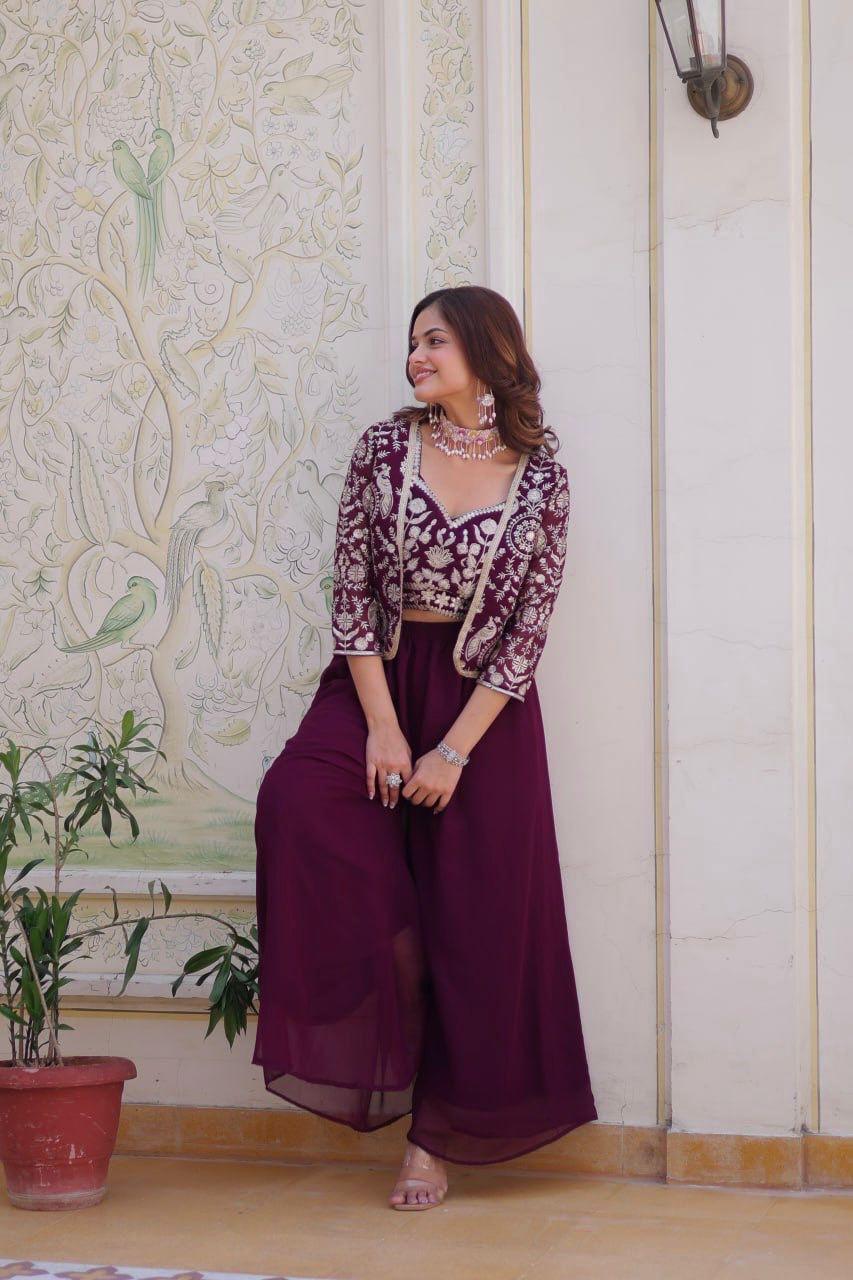 Palazzo with choli and koti