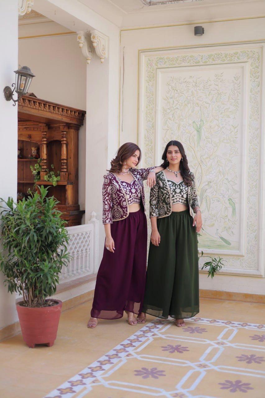 Palazzo with choli and koti