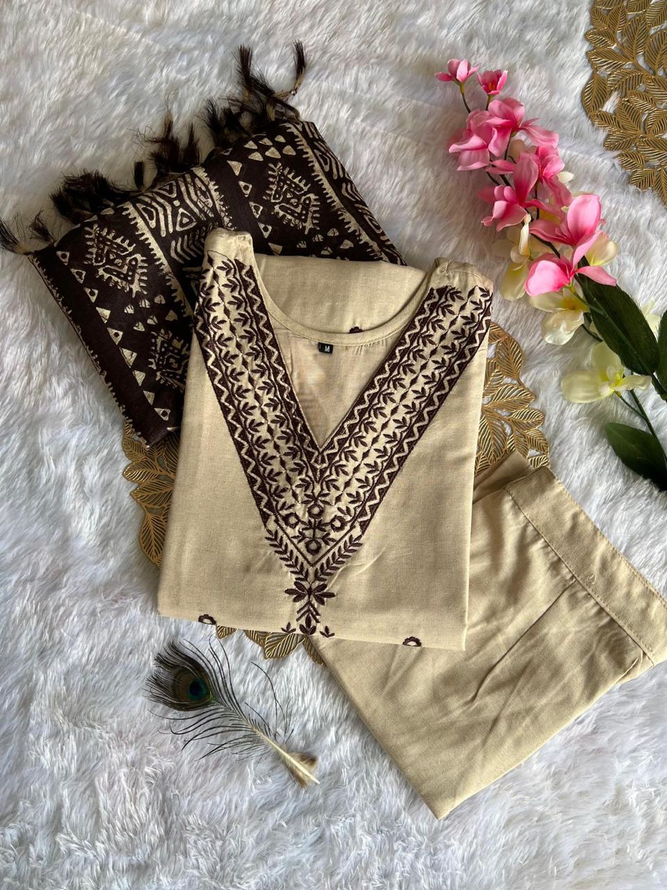 New Designers Kurti Pant Dupatta Set