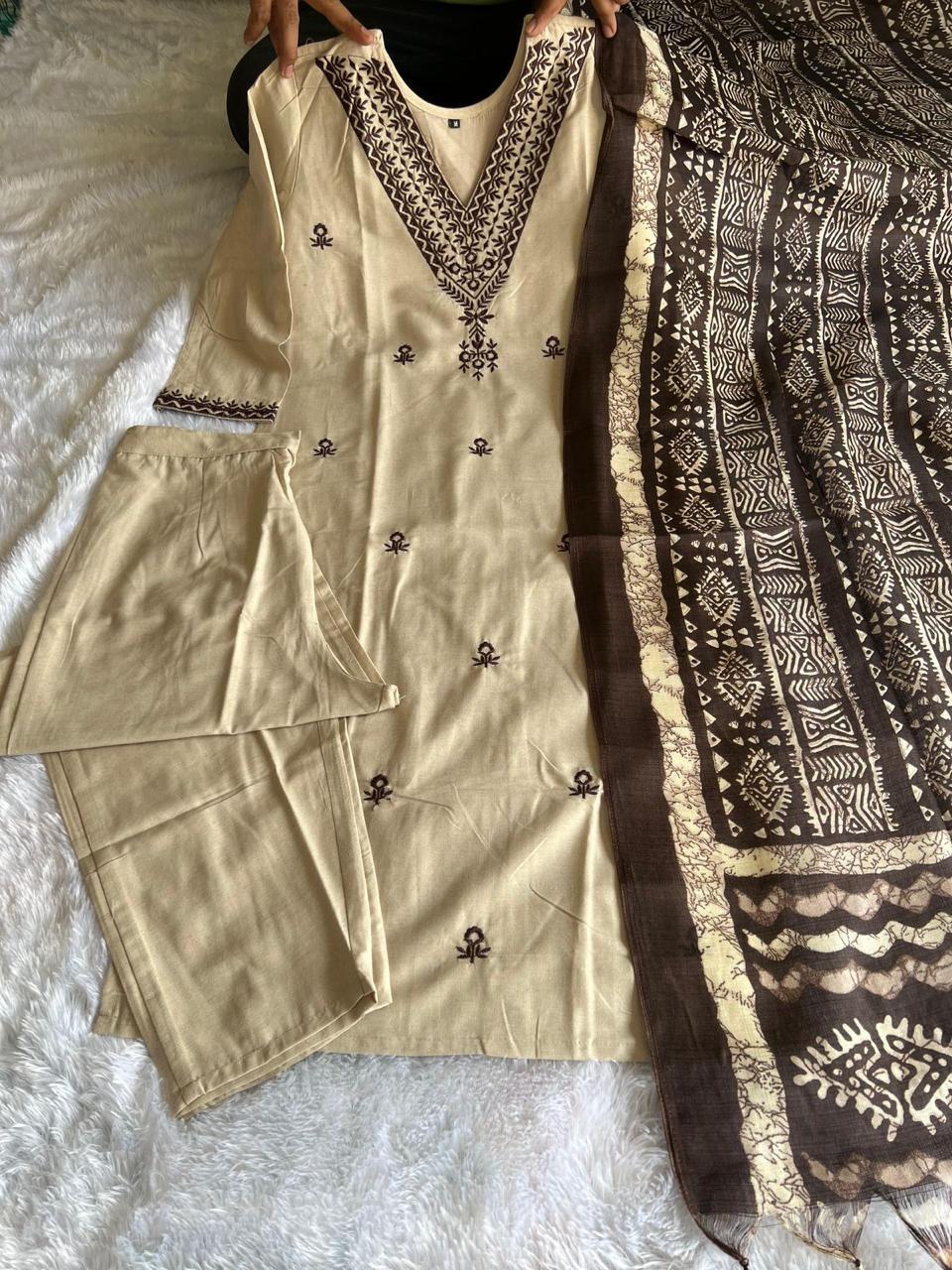 New Designers Kurti Pant Dupatta Set