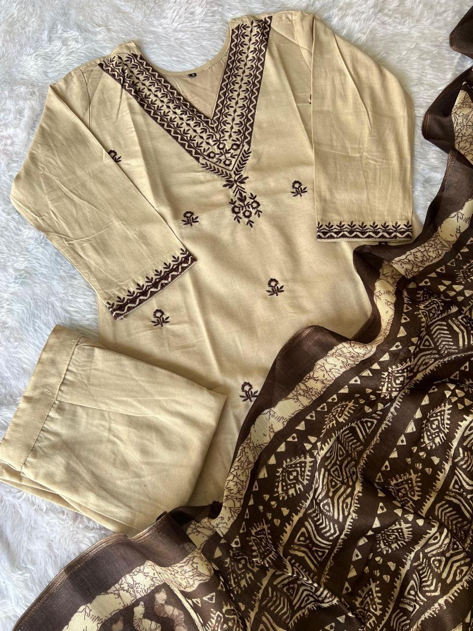 New Designers Kurti Pant Dupatta Set