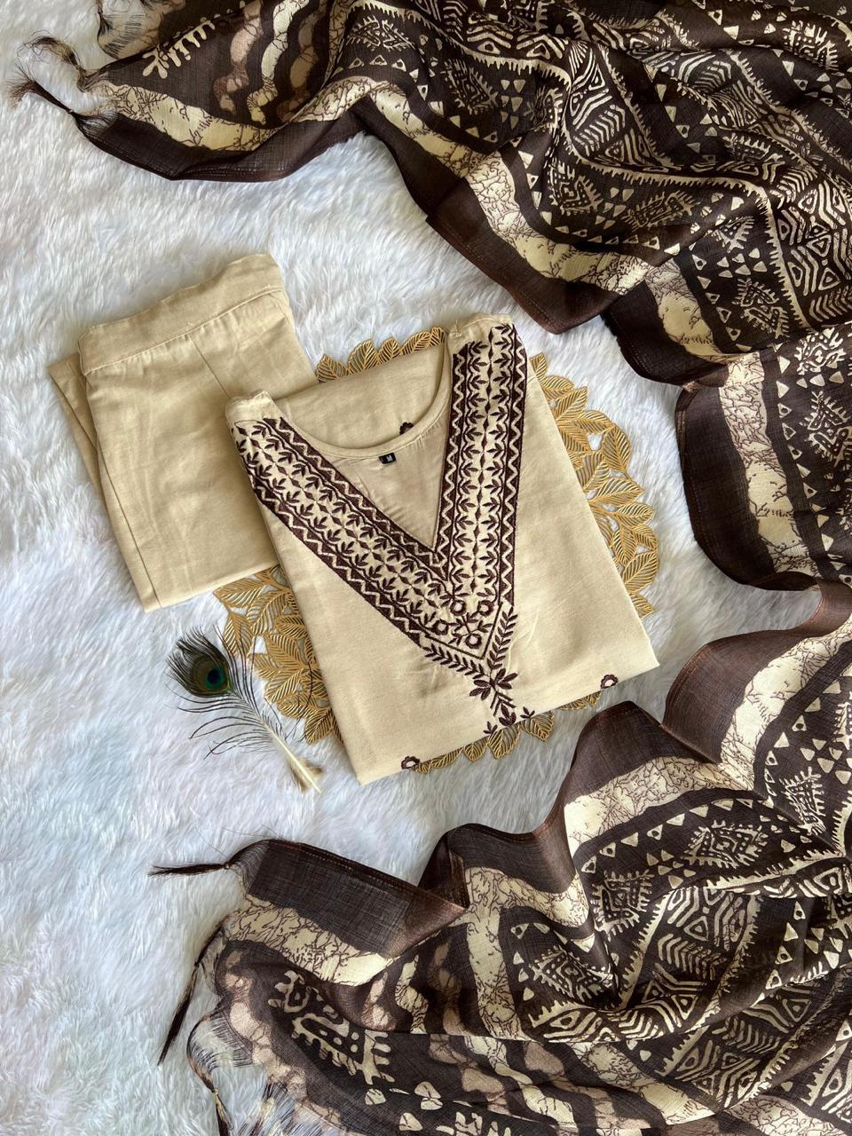 New Designers Kurti Pant Dupatta Set