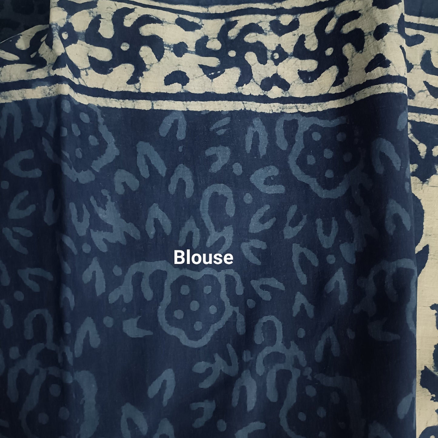 Inspired by Clouds - Indigo Collection - Blue Cotton Mulmul Dabu Saree