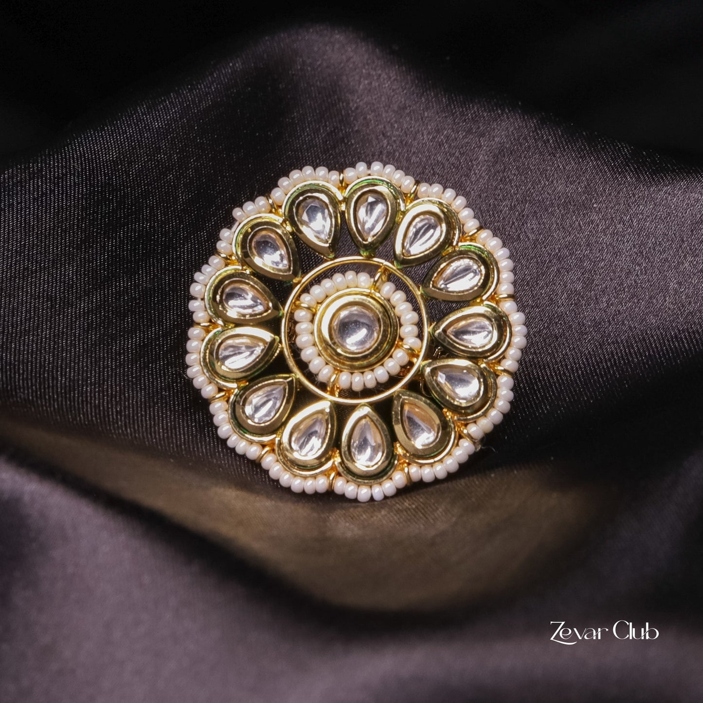 14K Gold Plated Royal Maharani Adjustable Ring