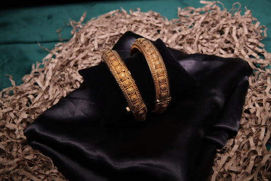 14K Gold Plated Rajwada Bangles, Set of 2